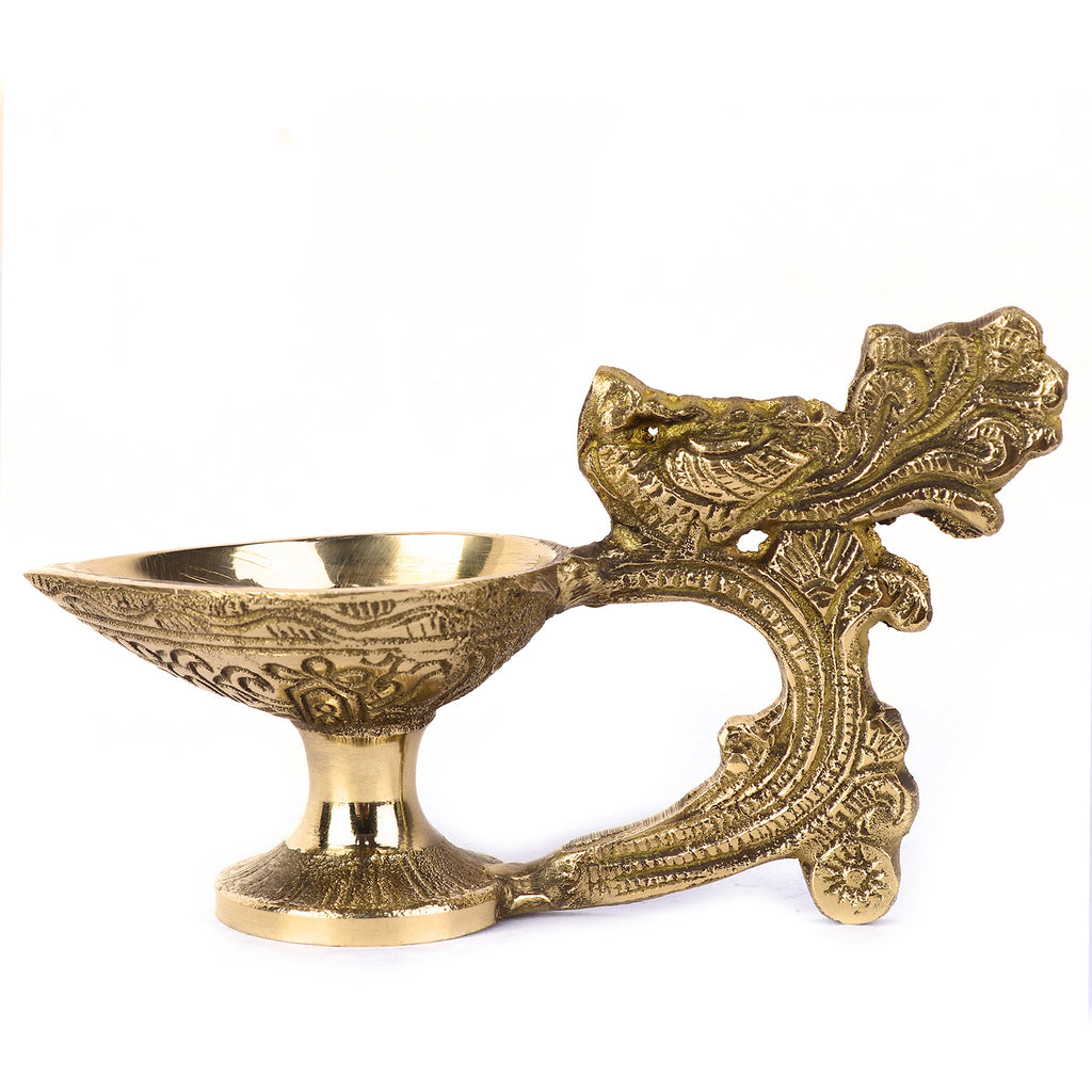 Traditional Brass Chirag Diya – Classic Indian oil lamp for spiritual rituals and home decor. India’s Largest Pooja Accessories Brand – www.satvikstore.in