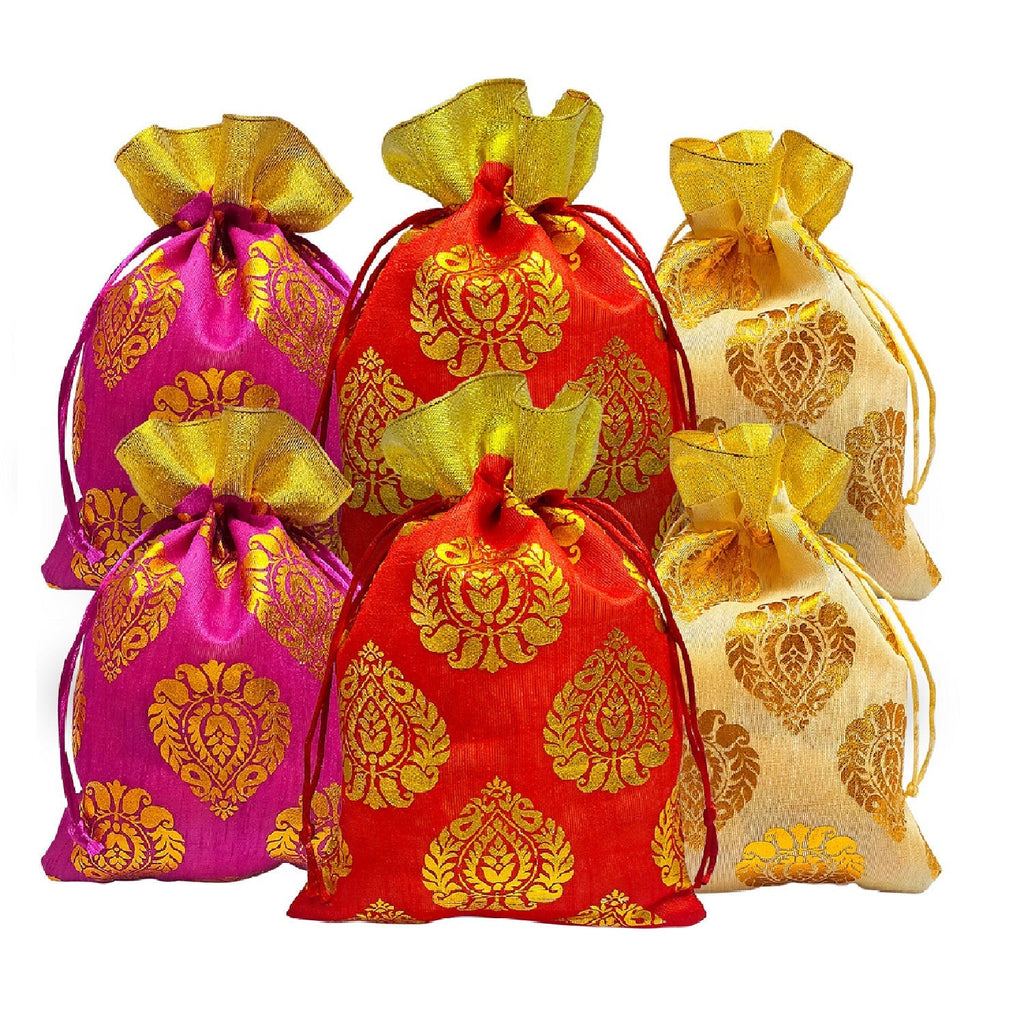 Handmade Designer Potli Dry Fruit Favour Pouches Puja Store Online Pooja Items Online Puja Samagri Pooja Store near me www.satvikstore.in
